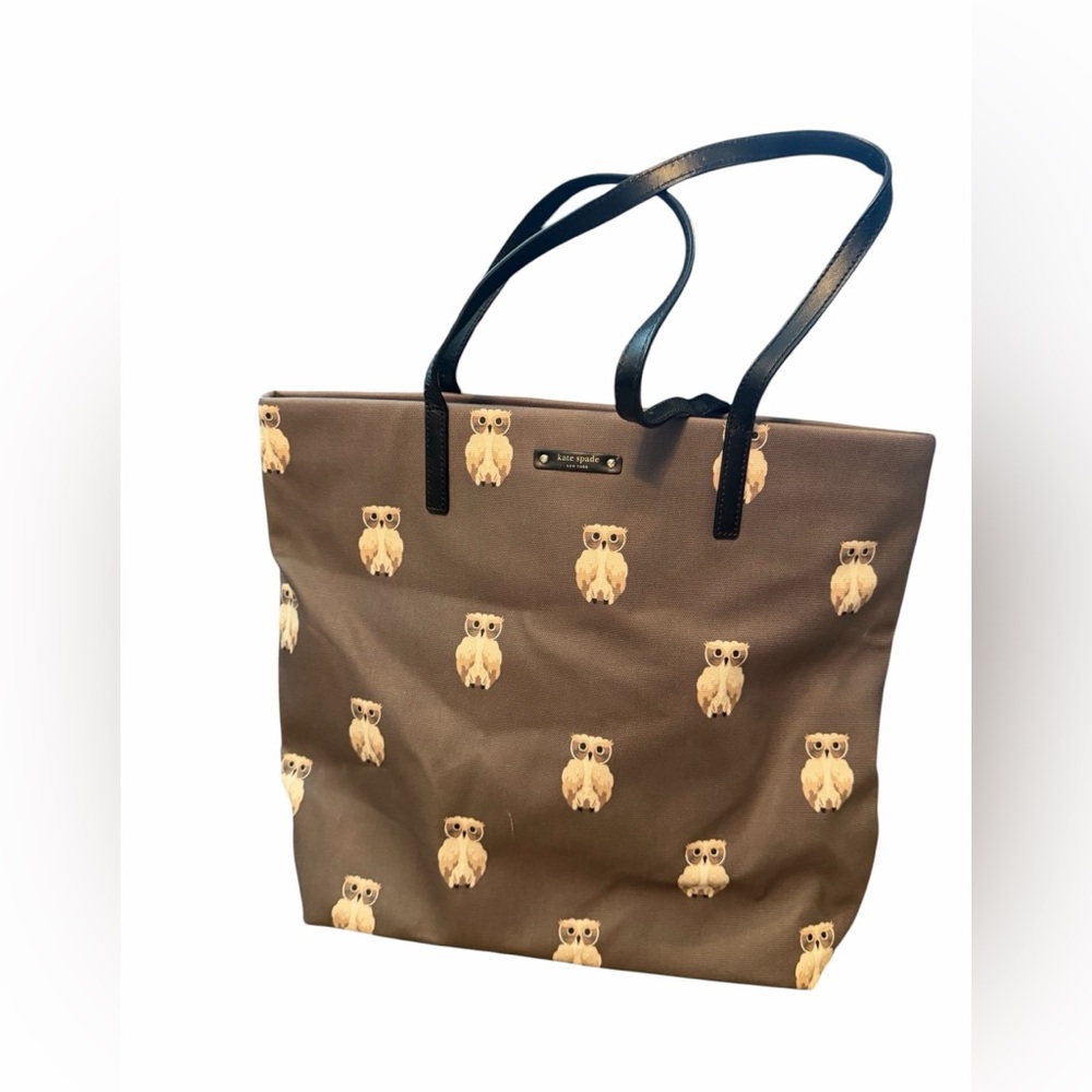 Vintage Rare Collectible Kate Spade “who me?” Owl Tote & Zipper pouch
